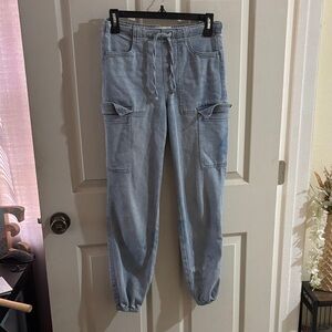 No Boundaries Sky Blue Cargo Jeans